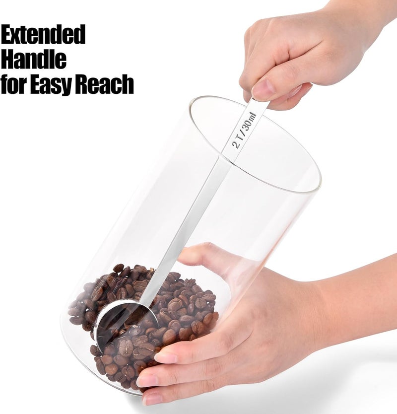 Doosu 18/8 Stainless Steel Coffee Scoop, Food-Grade Metal Measuring Spoon with 6.9in Long Handle, Tablespoon Scooper for Coffee Beans, Ground Coffee, Espresso, Protein Powders, Tea, Sugar (2 Tbsp) - Image 5